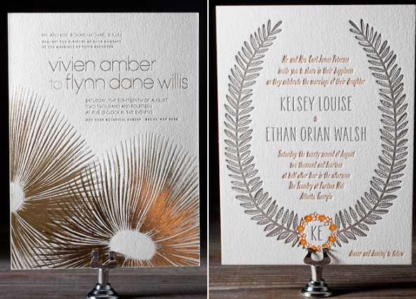 Letterpress Wedding Invitations Modern Fete Design Bella Figura 